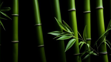An image bamboo on a black background.