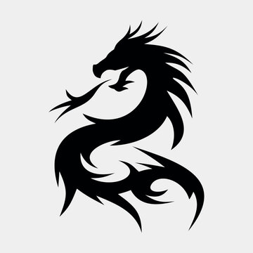 dragon vector icon isolated on white background