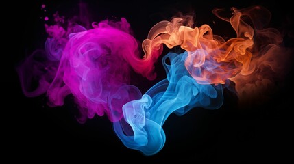 Fototapeta premium An image of shape of a heart formed by colorful smoke.