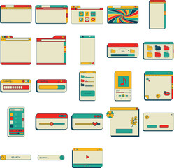 Retro User Interface Elements Set