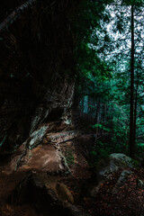 Hocking Hills Ohio nature walk. Colorful world. 