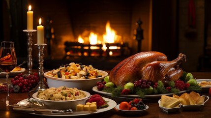 Image of a Christmas dinner.