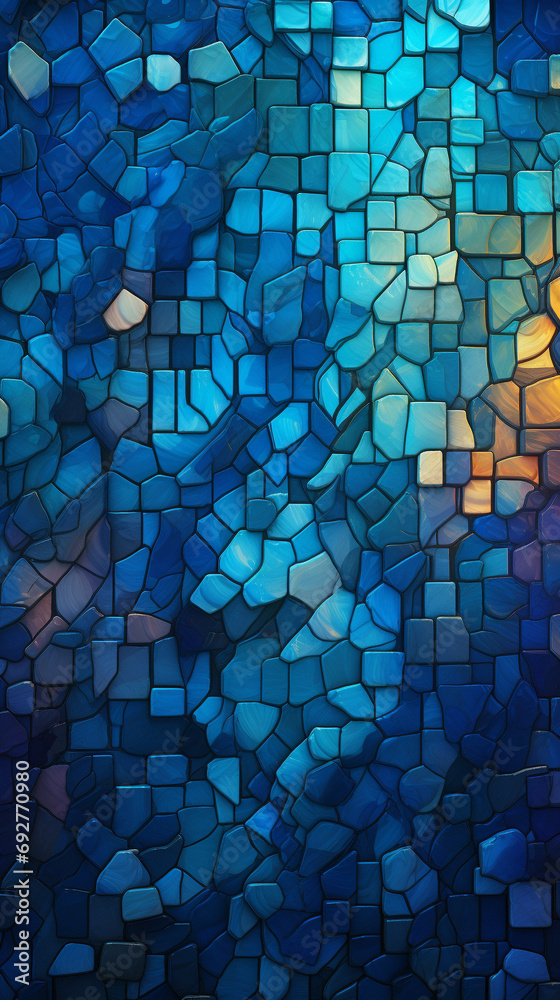 Wall mural a captivating 3d mosaic with intricate color contrasts and dynamic patterns, resized to a 916 aspect