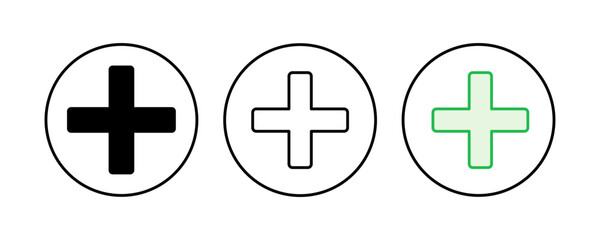 Obraz premium Plus Icon set. Add plus icon