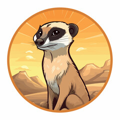 Meerkat in cartoon, doodle style. Isolated 2d vector illustration in logo, icon, sketch style, Eps 10. AI Generative