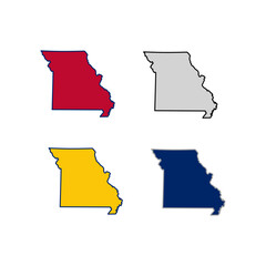 Missouri State outline set vector