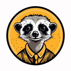 Meerkat in cartoon, doodle style. Isolated 2d vector illustration in logo, icon, sketch style, Eps 10. AI Generative