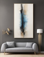 modern living room with abstract wall art