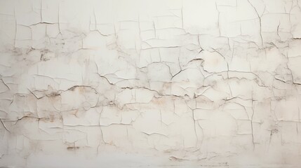 Obraz premium Weathered white wall decorated with intricate cracks.