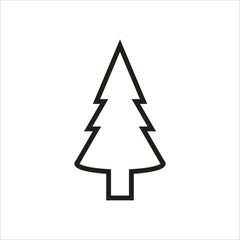 christimas tree vector icon line template