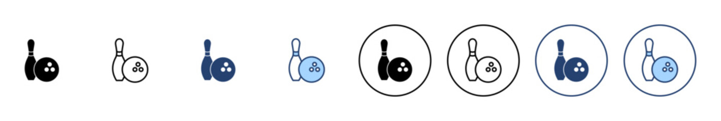 Bowling icon vector. bowling ball and pin sign and symbol.