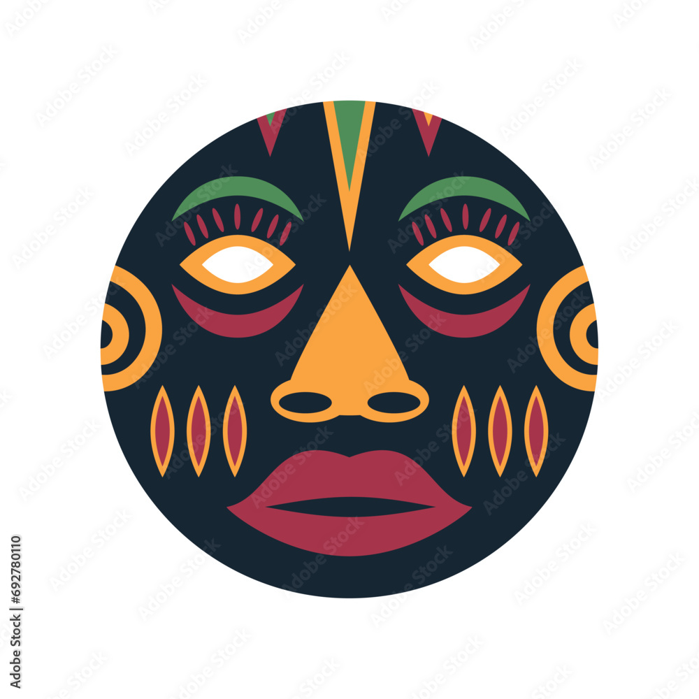 Poster nigerian mask isolated