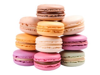 Obraz na płótnie Canvas Colorful macaroons isolated on white background, transparent