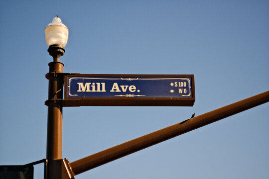 Mill Avenue signpost in Tempe Arizona an area icon