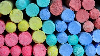 pile of colorful chalk
