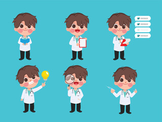 Fototapeta premium Doctor professional in hospital worker character. Patient, medical equipment, doctor, Department in hospital.