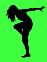 Fototapeta na wymiar silhouette of a person aerobic dance