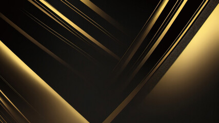 Abstrakter luxuriöser schwarzgoldener Hintergrund. Moderner dunkler Banner-Vorlagenvektor mit geometrischen Formmustern. Futuristisches digitales Grafikdesign - obrazy, fototapety, plakaty