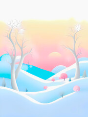 Minimalism abstract landscape 6.
Minimalism abstract art: landscape in soft colors. AI-generated digital illustration.