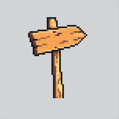 Pixel art illustration Wooden Sign. Pixelated Board Sign. Wooden Board sign direction 
pixelated for the pixel art game and icon for website and video game. old school retro.