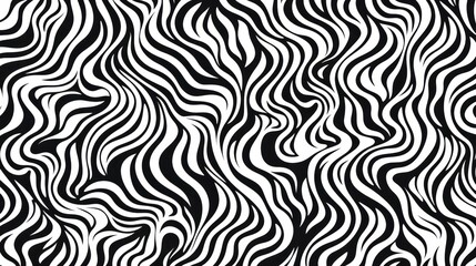 Wavy swirl brush trokes. Curved Lines. Black and White Wallpaper for design. Desktop Background. Design Template. Seamless design. 