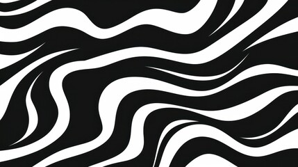 Wavy swirl brush trokes. Curved Lines. Black and White Wallpaper for design. Desktop Background. Design Template. Seamless design. 