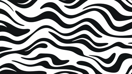 Wavy swirl brush trokes. Curved Lines. Black and White Wallpaper for design. Desktop Background. Design Template. Seamless design. 
