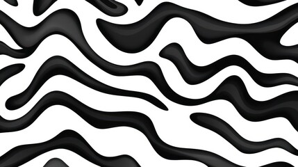 Wavy swirl brush trokes. Curved Lines. Black and White Wallpaper for design. Desktop Background. Design Template. Seamless design. 