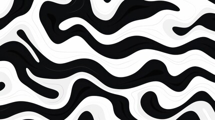 Wavy swirl brush trokes. Curved Lines. Black and White Wallpaper for design. Desktop Background. Design Template. Seamless design. 