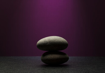 podium with zen stones for product presentation