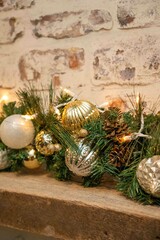 Christmas decoration on mantle