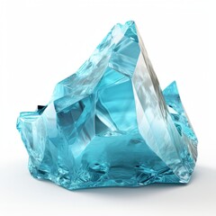 A Shimmering Blue Diamond Against a Clean White Background