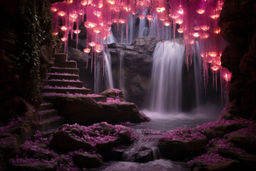 Enchanting Valentine's Day Waterfall