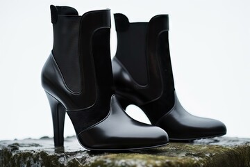 suede black boots heeled Designer boot fashion footwear trendy stylish chic elegant luxury high heel
