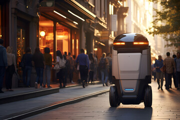 Advanced surveillance law enforcement robots ensuring city safety, future guarding technology