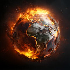 hot earth isolated ,global warming 