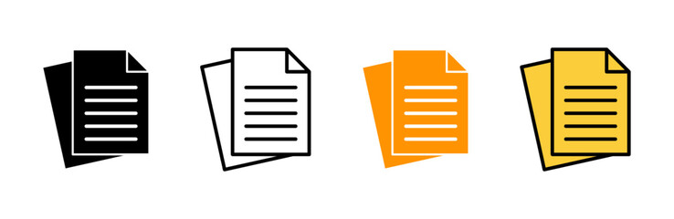 Document icon set vector. Paper sign and symbol. File Icon