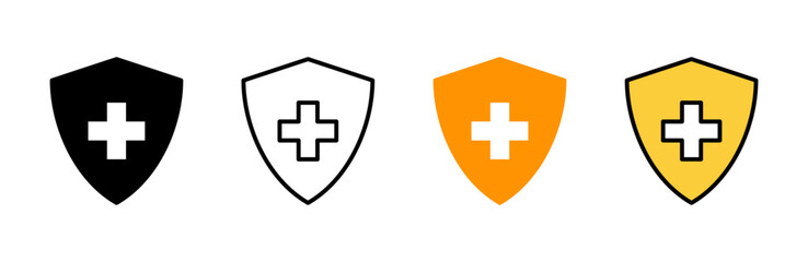 Health insurance icon set vector. Insurance document sign and symbol