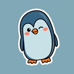 Cheerful Cartoon Penguin Sticker
