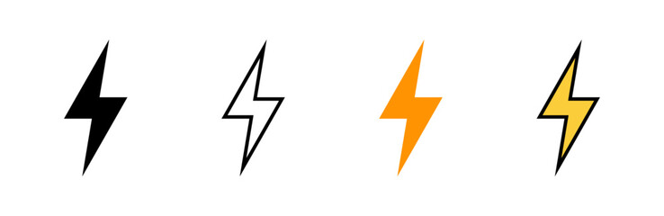Lightning icon set vector. electric sign and symbol. power icon. energy sign