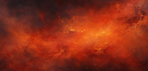 An immersive digital abstract background featuring a fusion of fiery reds