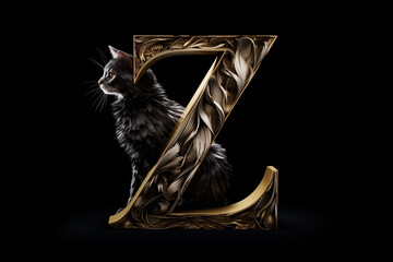 Cat alphabet in the motif of Z