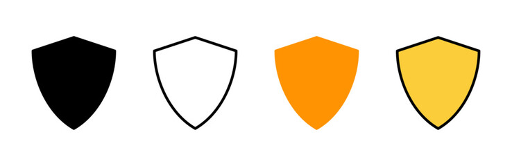 Shield icon set vector. Protection icon. Security sign and symbol - obrazy, fototapety, plakaty