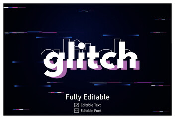 Futuristic Glitch text effect for video game text for editable cyberpunk VHS text effect