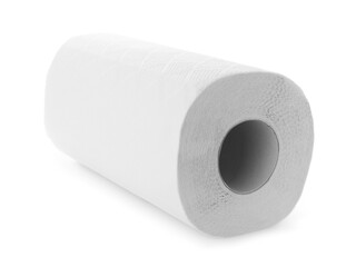 One roll of paper towels isolated on white
