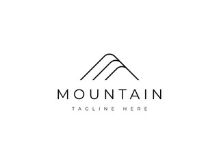 minimal mountain line logo design