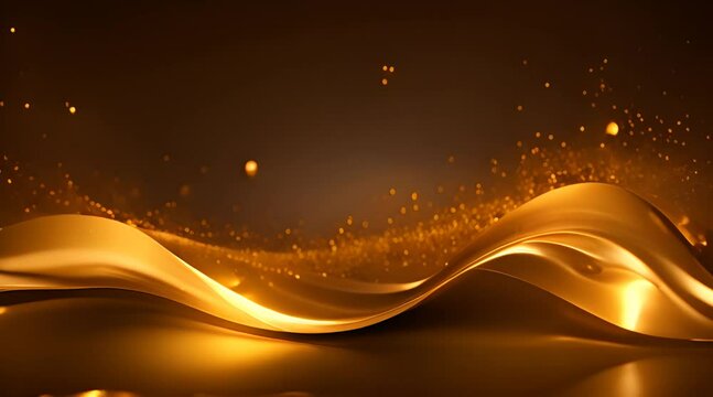 Abtract gold element video background. Holiday abstract shiny color gold design motion video. Generative AI