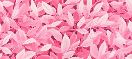 Pink leaves. Risograph print texture. Generative AI technology.	
