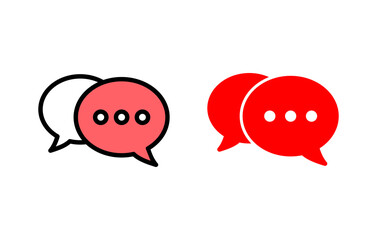 Chat icon set illustration. speech bubble sign and symbol. comment icon. message