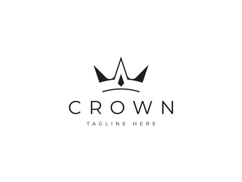 luxury crown king queen logo design